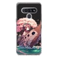 thumbnail image 1 of MUNDAZE LG K51 Shockproof Clear Hybrid Protective Phone Case Kawaii Manga Pink Cherry Blossom Japanese Girl Boat Cover, 1 of 5
