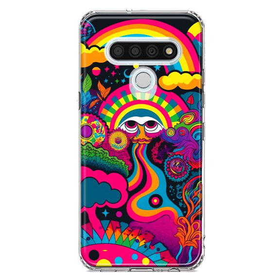 MUNDAZE LG Stylo 6 Psychedelic Trippy Hippie Night Walk Shockproof Clear Hybrid Protective Phone Case Cover