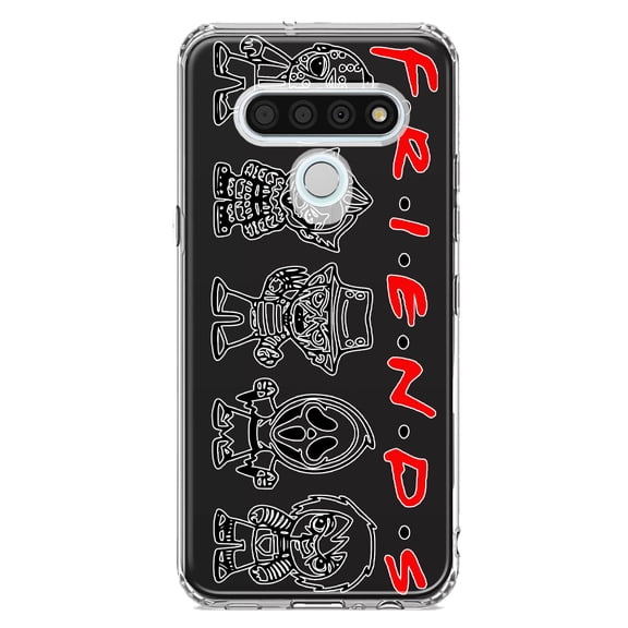 MUNDAZE LG Stylo 6 Shockproof Clear Hybrid Protective Phone Case Cute Halloween Spooky Horror Scary Characters Friends Cover