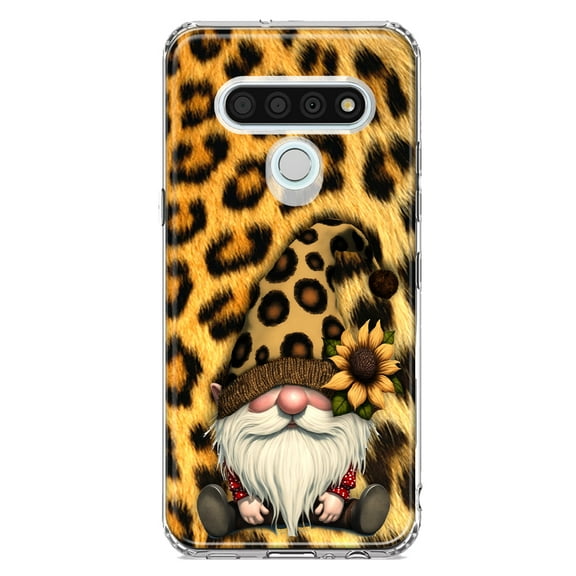 MUNDAZE LG Stylo 6 Shockproof Clear Hybrid Protective Phone Case Gnome Sunflower Leopard Cover