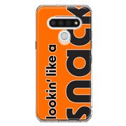 MUNDAZE LG Stylo 6 Shockproof Clear Hybrid Protective Phone Case Orange Clear Funny Text Quote Snack Cover