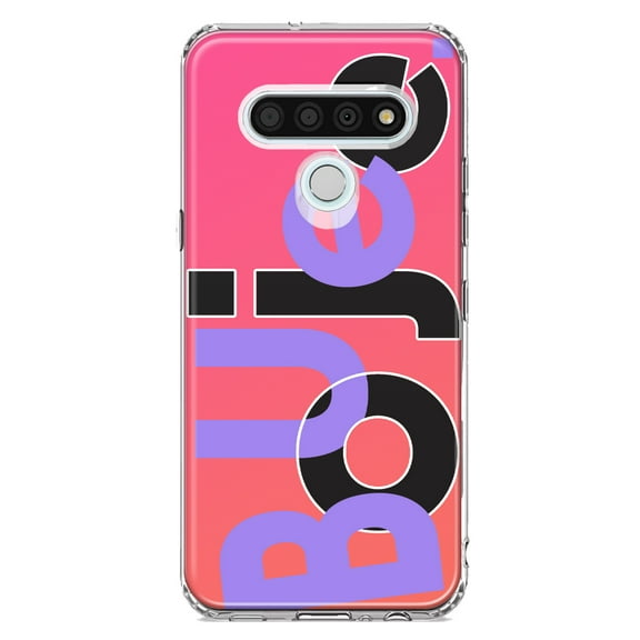 MUNDAZE LG Stylo 6 Shockproof Clear Hybrid Protective Phone Case Pink Purple Clear Funny Text Quote Boujee Cover