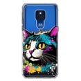 thumbnail image 1 of MUNDAZE Motorola Moto G Play 2021 Cool Cat Oil Paint Pop Art Shockproof Clear Hybrid Protective Phone Case Cover, 1 of 5
