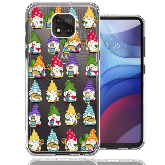 MUNDAZE Motorola Moto G Power 2021 Cinco De Mayo Party Cute Gnomes Mexico Tacos Fiesta Double Layer Phone Case Cover