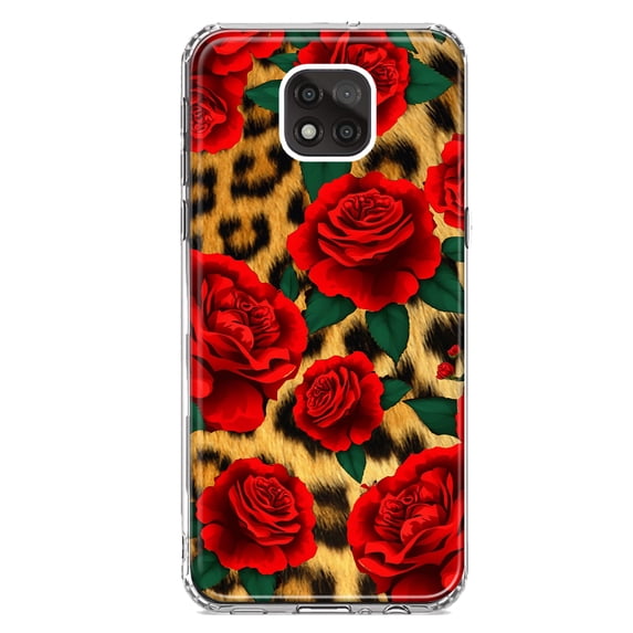 MUNDAZE Motorola Moto G Power 2021 Leopard Red Roses Double Layer Phone Case Cover