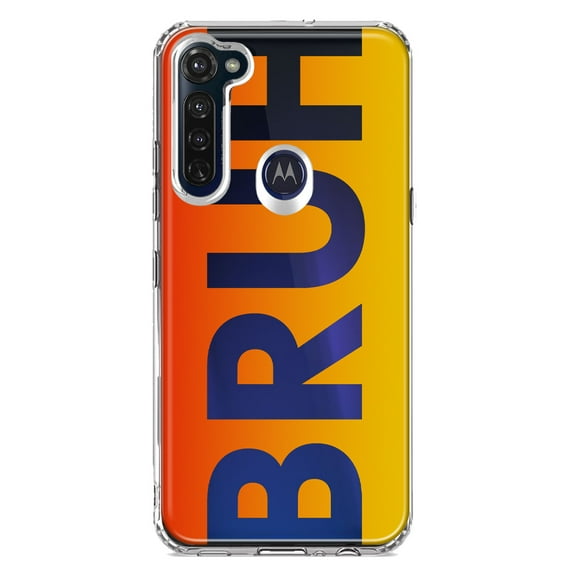 MUNDAZE Motorola Moto G Stylus Shockproof Clear Hybrid Protective Phone Case Orange Red Clear Funny Text Quote Bruh Cover