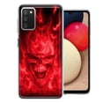 thumbnail image 1 of MUNDAZE Samsung Galaxy A03S Red Flaming Skull Double Layer Phone Case Cover, 1 of 3