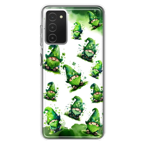 MUNDAZE Samsung Galaxy A03S Shockproof Clear Hybrid Protective Phone Case Gnomes Shamrock Lucky Green Clover St. Patrick Cover