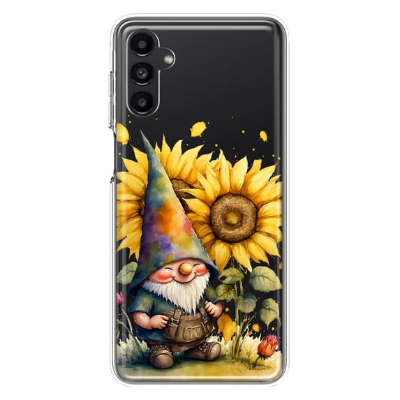 MUNDAZE Samsung Galaxy A14 5G Shockproof Clear Hybrid Protective Phone Case Cute Gnome Sunflowers Clear Cover
