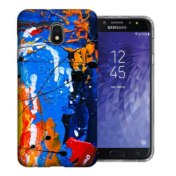 MUNDAZE Samsung Galaxy J3 J337 2018 Achieve/ Express Prime 3/ Amp Prime 3, Design Case - Blue Oil Painting Design Phone Case Cover
