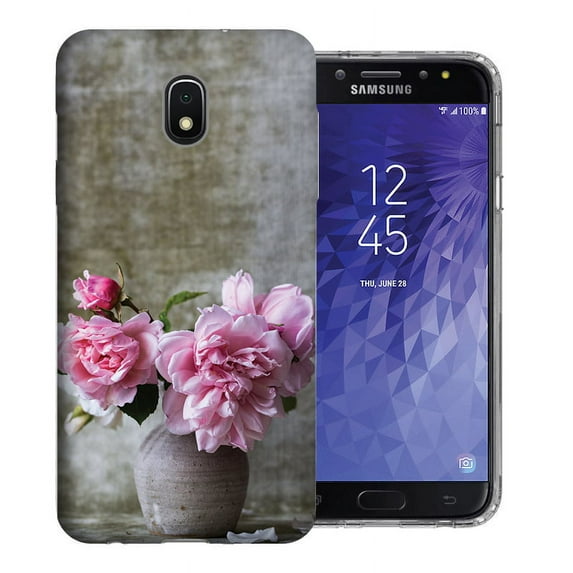MUNDAZE Samsung Galaxy J3 J337 2018 Achieve/ Express Prime 3/ Amp Prime 3, Design Case - Flowers and Vase Design Phone Case Cover