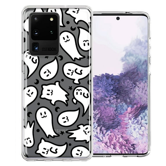 MUNDAZE Samsung Galaxy S20 Ultra Kawaii Manga Cute Halloween Ghosts Spirits Design Double Layer Phone Case Cover