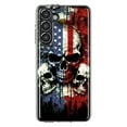 thumbnail image 1 of MUNDAZE Samsung Galaxy S23 American USA Flag Skulls Blue Red Double Layer Phone Case Cover, 1 of 5