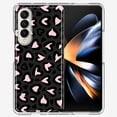 thumbnail image 1 of MUNDAZE Samsung Galaxy Z Fold 4 Cute Pink Leopard Print Hearts Valentines Day Love Double Layer Phone Case Cover, 1 of 3
