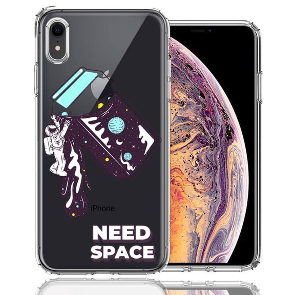 MUNDAZE for Apple iPhone XR Need Space Astronaut Stars Design Double Layer Phone Case Cover