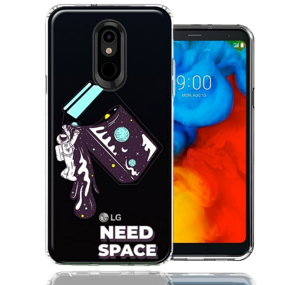 MUNDAZE for LG Aristo 4/Escape PLUS/Tribute Royal Need Space Astronaut Stars Design Double Layer Phone Case Cover