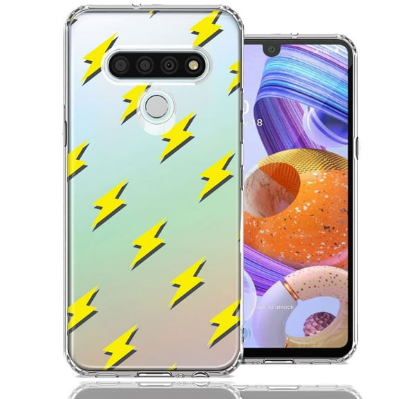 MUNDAZE for LG Stylo 6 Electric Lightning Bolts Design Double Layer Phone Case Cover