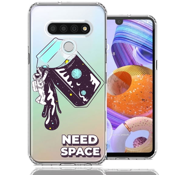 MUNDAZE for LG Stylo 6 Need Space Astronaut Stars Design Double Layer Phone Case Cover