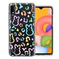 thumbnail image 1 of MUNDAZE for Samsung Galaxy A01 Leopard Easter Bunny Candy Colorful Rainbow Double Layer Phone Case Cover, 1 of 3