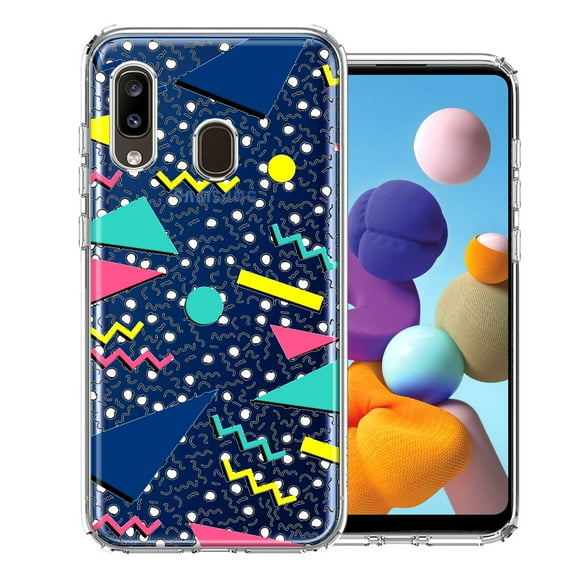 MUNDAZE for Samsung Galaxy A20 90's Swag Shapes Design Double Layer Phone Case Cover