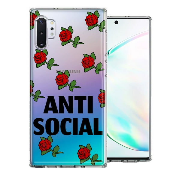 MUNDAZE for Samsung Galaxy Note 10 Plus Anti Social Roses Design Double Layer Phone Case Cover