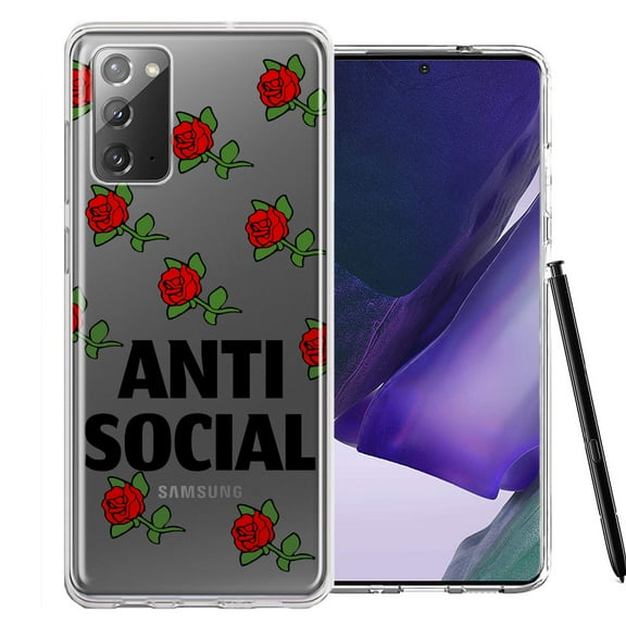 MUNDAZE for Samsung Galaxy Note 20 Anti Social Roses Design Double Layer Phone Case Cover