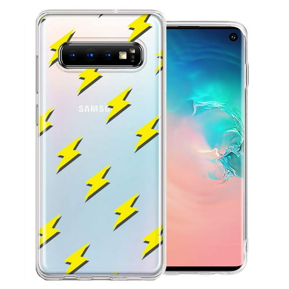 MUNDAZE for Samsung Galaxy S10 Plus Electric Lightning Bolts Design Double Layer Phone Case Cover
