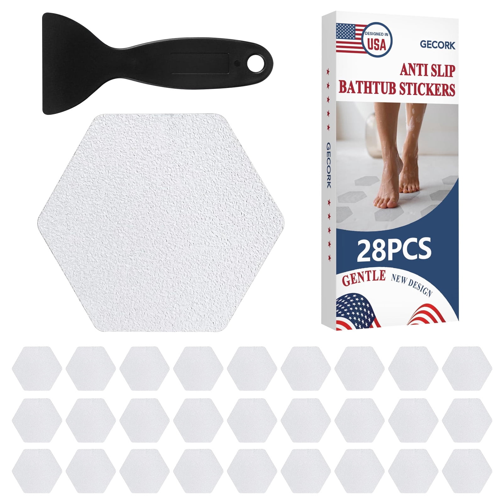 MUNDIDO 26 PCS Shower Floor Non Slip Stickers with Strong Adhesive ...