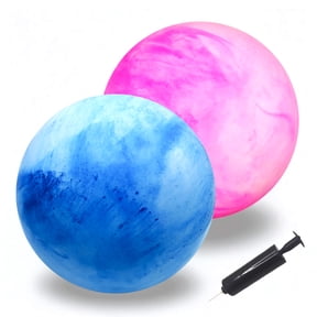 MUNDIDO 2PCS Inflatable Playground Balls, 8.7 Inch Marbleized Bouncy Balls Rubber Kickballs Giant Dodgeballs, for Indoor Outdoor Ball Games