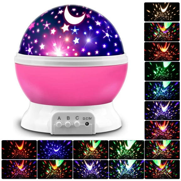 Night Light for Kids,Boys Toys for 3 4 5 6 7 8 Year Old Boys,Star Projector 360 Degree Rotation - 4 LED Bulbs 16 Light Color Changing with USB Cable,Lamp Ceiling Lights for Kids Bedroom