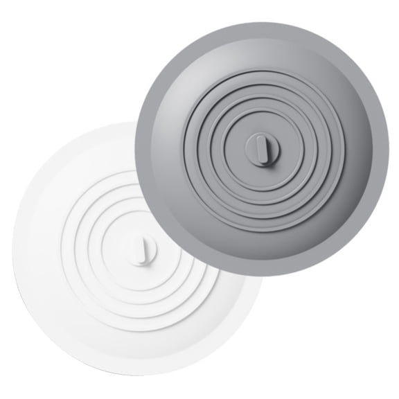 MUNDIDO Tub Stopper 2 Pack, 6 inches Large Silicone Drain Plug Hair Stopper Flat Suction Cover for Kitchen Gadgets Bathroom Accessories and Laundry