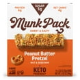 thumbnail image 1 of MUNK PACK 1g Sugar Nut & Seed Bars, Peanut Butter Pretzel - Low Carb Keto Bars, Low Sugar Snacks, Gluten Free - Box, 4 Count, 1.23oz, 1 of 5