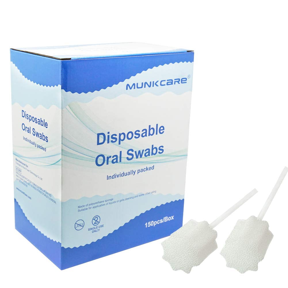 MUNKCARE Oral Mouth Swabs Sponge Untreated and Unflavored for Baby