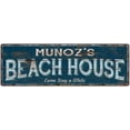 thumbnail image 1 of MUNOZ'S Beach House Blue Rustic Cabin Home Decor 8x24 Metal 108240026232, 1 of 1