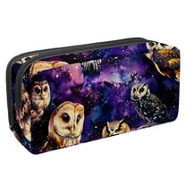 MUOOUM Pencil Case, Animal Owls Galaxy Large Capacity Pencil Pouch Stationery Pen Bag
