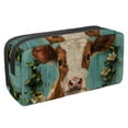 thumbnail image 1 of MUOOUM Pencil Case, Calf Teal Wooden Large Capacity Pencil Pouch Stationery Pen Bag, 1 of 7