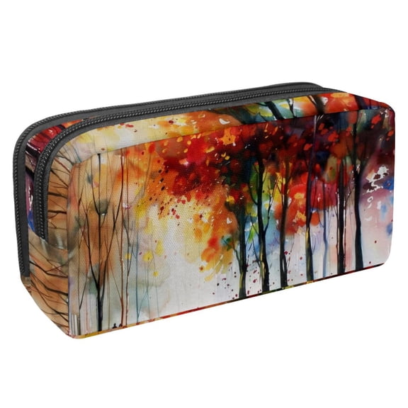 MUOOUM Pencil Case, Color Trees Watercolors Print Large Capacity Pencil Pouch Stationery Pen Bag