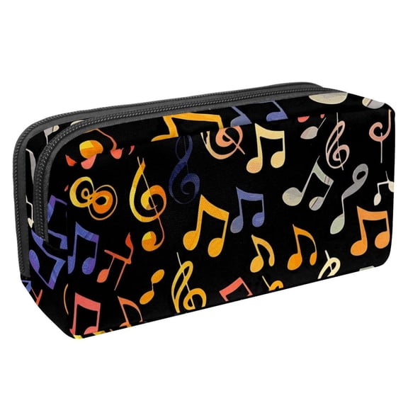 MUOOUM Pencil Case, Colorful Musical Notes Pattern Large Capacity Pencil Pouch Stationery Pen Bag