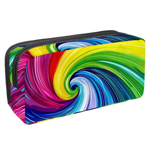 MUOOUM Pencil Case, Colorful Swirl Rainbow Large Capacity Pencil Pouch Stationery Pen Bag