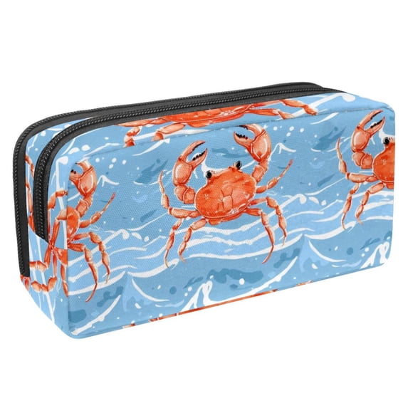 MUOOUM Pencil Case, Cute Carb Blue Wave Pattern Large Capacity Pencil Pouch Stationery Pen Bag