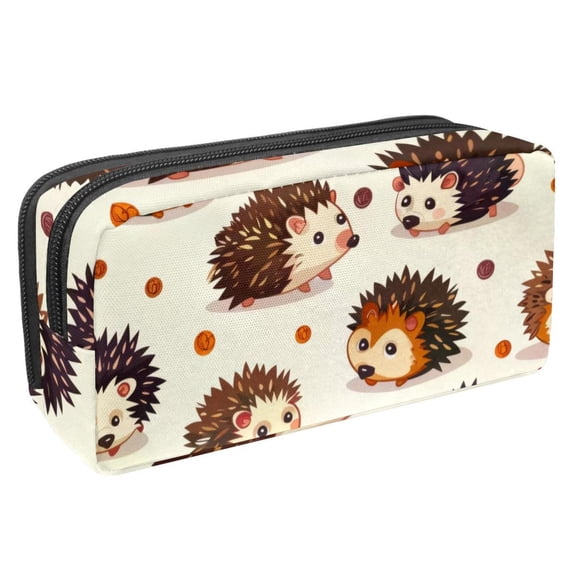 MUOOUM Pencil Case, Cute Hedgehog Pattern Large Capacity Pencil Pouch Stationery Pen Bag