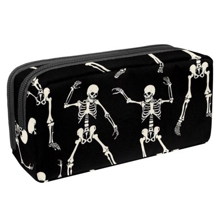 MUOOUM Pencil Case, Dancing Skeleton Pattern Large Capacity Pencil Pouch Stationery Pen Bag
