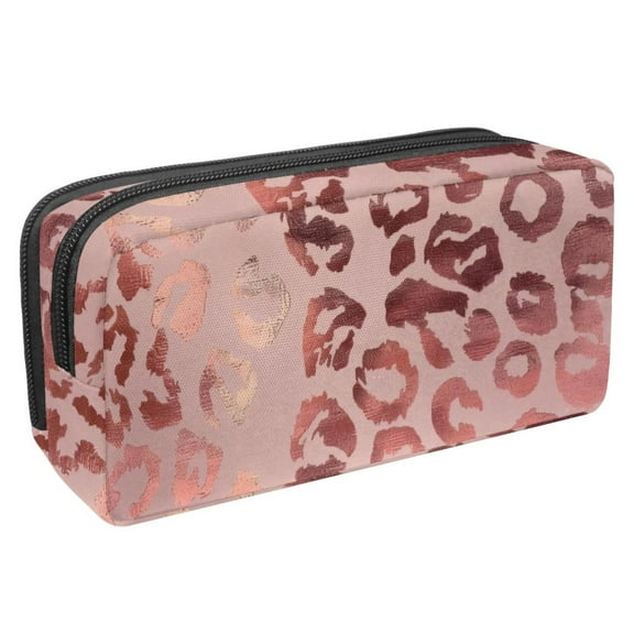 MUOOUM Pencil Case, Leopard Rose Gold Pattern Large Capacity Pencil Pouch Stationery Pen Bag