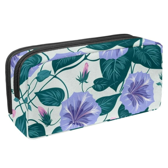 MUOOUM Pencil Case, Morning Glory Blossoms Pattern Large Capacity Pencil Pouch Stationery Pen Bag
