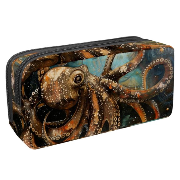 MUOOUM Pencil Case, Ocean Octopus Painting Large Capacity Pencil Pouch Stationery Pen Bag