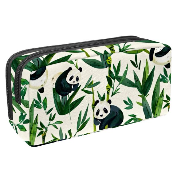 MUOOUM Pencil Case, Panda Bamboo Pattern Large Capacity Pencil Pouch Stationery Pen Bag