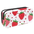 thumbnail image 1 of MUOOUM Pencil Case, Pink Strawberries Pattern Large Capacity Pencil Pouch Stationery Pen Bag, 1 of 7
