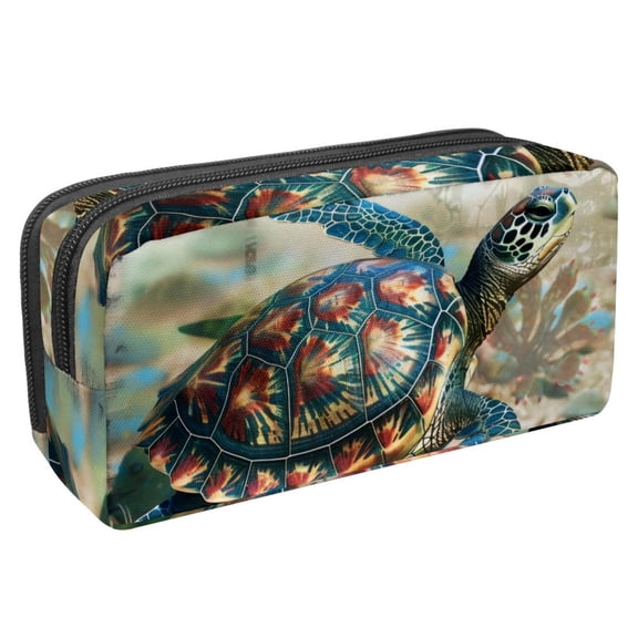 MUOOUM Pencil Case, Sea Turtle Underwater Large Capacity Pencil Pouch Stationery Pen Bag