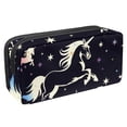 thumbnail image 1 of MUOOUM Pencil Case, Unicorn Silhouette Stars Large Capacity Pencil Pouch Stationery Pen Bag, 1 of 7