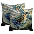 thumbnail image 1 of MUOOUM Sea Turtle Beach Set of 2 Throw Pillow Covers Cases - 16" x 16" Square Decorative Cushion Covers for Sofa Couch Bed Home Decoration, 1 of 7